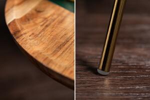 Príručný stolík CLEVO 41 cm - prírodná, zlatá
