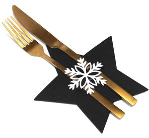 Tutumi Vianočný obal na príbor Black Star 4 ks čierny