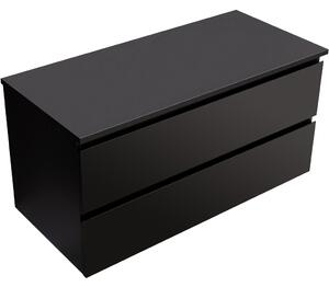 CERANO - Kúpeľňová skrinka Carole s doskou pod umývadlo - čierna matná - 100x49,8x46 cm