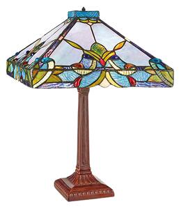 Vitrážová lampa tiffany stolová BLUE L 36 cm. H 52 cm. Ø 36 cm