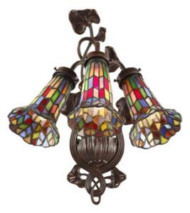 Trojramenná lampa nástenná Tiffany