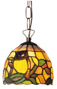 Tiffany vitrážové svietidlo stropné, luster SOVA L 15 cm. Ø 15 cm. 1xE27