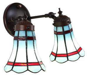 Nástenná tiffany vitrážová lampa 30*23*23 CM E14/MAX 2*25W BLUE, RED