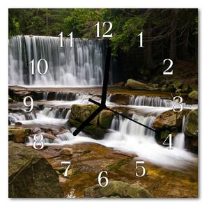 Nástenné sklenené hodiny Vodopády 30x30 cm