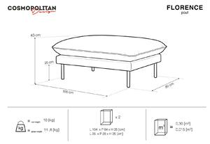 Zamatová taburetka Florence 100 × 80 × 43 cm COSMOPOLITAN DESIGN