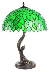 Stolová tiffany vitrážová lampa Zelená Ø 41*57 CM E27/MAX 2*40W