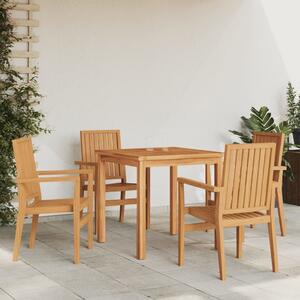 Stohovateľné záhradné stoličky 4 ks 56,5x57,5x91 cm masívny tík