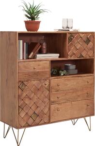KOMODA, akácia, farba akácie, bronzová, 110/126/40 cm Ambia Home - Komody