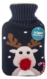 Altom Termofor v pletenom obale Reindeer modrá 1 l