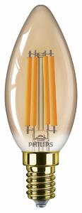 Philips LED filament žiarovka E14 B35 6W (40W) 1800K nestmievateľná, jantárová