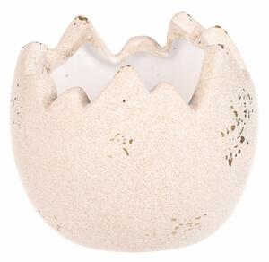 Keramický obal na kvety Škrupina na stojato, 13 x 13 x 11 cm