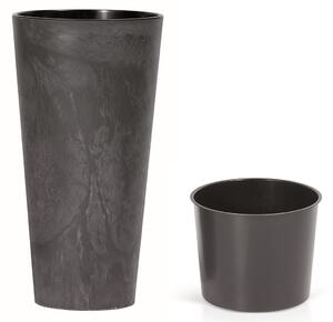 Prosperplast Kvetináč Tubus Effect tmavosivý, variant 30 cm