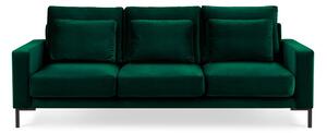 Zelená Zamatová trojmiestna pohovka Seine 220 × 92 × 90 cm INTÉRIEURS 86