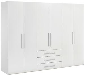 SKRIŇA S OTOČNÝMI DVERAMI, biela s vysokým leskom, biela, 292,8/218,6/59,6 cm Xora - Skrine
