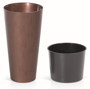 Prosperplast Kvetináč Tubus Effect patinujúca oceľ, variant 15 cm