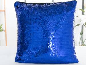 XPOSE® Magická obliečka na vankúš - modrá/strieborná 40x40 cm