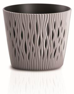 Prosperplast Kvetináč s vložkou Sandy Round mocca, variant 18,9 cm