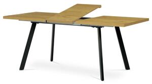 Moderný rozkladací jedálenský stôl, 3D dekor divoký dub, kovové nohy (a-780 dub)