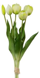 Umelý zväzok tulipánov 5 ks sv. biela, v. 38 cm
