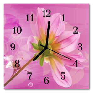Nástenné sklenené hodiny Kvetina 30x30 cm