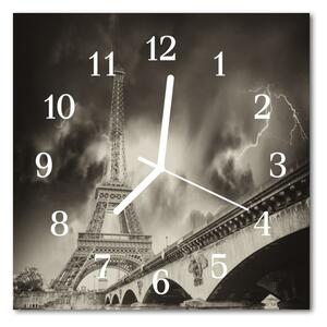 Nástenné sklenené hodiny Paríž 30x30 cm