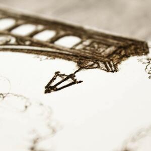 DUBLEZ | 3D Drevený gravírovaný obraz - Kreslený páv