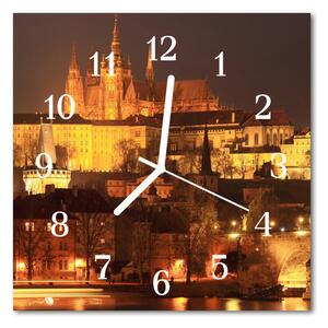 Nástenné sklenené hodiny Praha 30x30 cm