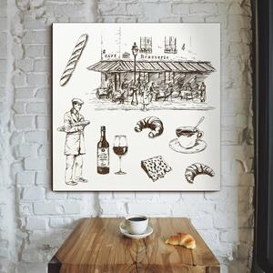 DUBLEZ | Drevený obraz do reštaurácie - Francúzska kaviareň