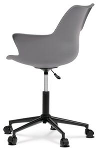 Kancelárska stolička NIDORA — plast, ekokoža, oceľ, čierna / šedá