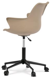 Kancelárska stolička NIDORA — plast, ekokoža, oceľ, čierna / cappuccino