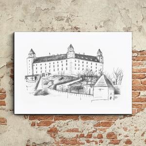DUBLEZ | Drevený obraz na stenu - Bratislavský hrad