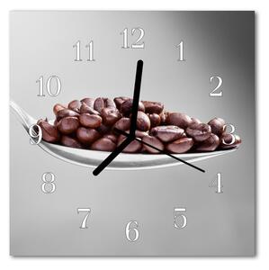 Nástenné sklenené hodiny Kávová lyžička 30x30 cm