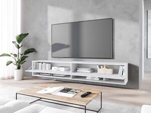Závesný TV stolík Lowboard A 180 cm - biela