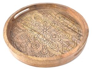 InDecor Podnos z mangového dreva Mandala, 38 x 4,5 cm