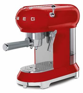 SMEG 50's Retro Style pákový kávovar na Espresso / Cappucino 15 barov 2 cup červená ECF01RDEU, červená