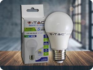 V-TAC E27 LED ŽIAROVKA 6.5W, A60, SAMSUNG CHIP Farba svetla: Studená biela