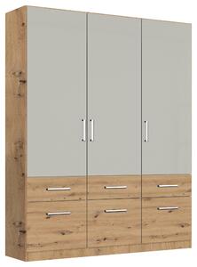 SKRIŇA S OTOČNÝMI DVERAMI, biela, biela s vysokým leskom, 136/197/54 cm Carryhome - Skrine