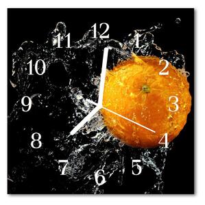 Nástenné sklenené hodiny Oranžový 30x30 cm
