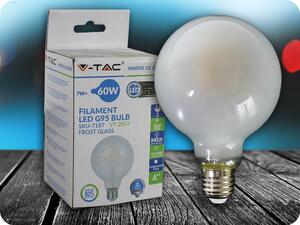 V-TAC E 27 LED FILAMENT FROST COVER ŽIAROVKA 7W, G95 Farba svetla: Studená biela