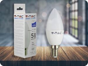 V-TAC E14 LED žiarovka 7W, 600Lm, SAMSUNG chip, C37 Farba svetla: Teplá biela