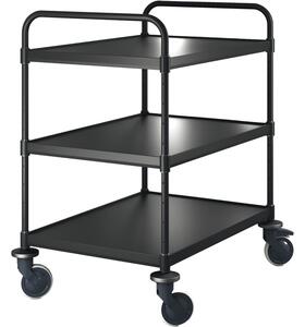 VarioCart Servírovací vozík, čierny, výška: 1050 mm, dĺžka: 940 mm, šírka: 690 mm