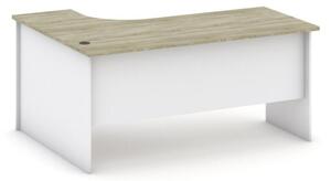 Rohový kancelársky pracovný stôl MIRELLI A+, pravý, biela/dub sonoma