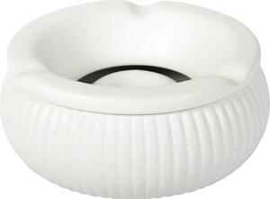 Popolník porcelánový, 3 zárezy, s drážkami, ø: 150 mm, biely