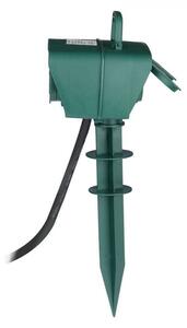 V-TAC Záhradný stĺpik 4 zásuvky (3G 1.5mmx3m), IP44, max. 3500W, zelený