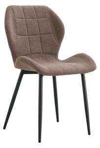 Jedálenská stolička s nohami z kovu, hnedá látka (k371132)