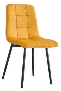 Stolička s nohami z kovu, žltá Velvet látka (k371129)