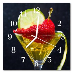 Nástenné sklenené hodiny Koktail 30x30 cm