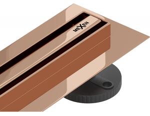 Mexen Flat 360° Slim odtokový žľab otočný 70 cm, zlatoružová - 1641070