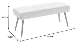 Dizajnová lavica Bailey 100 cm svetlosivý menčester