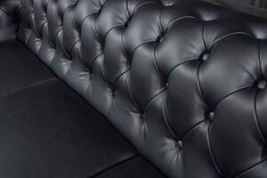 Dizajnová 3-miestna sedačka Chesterfield 205 cm čierna
